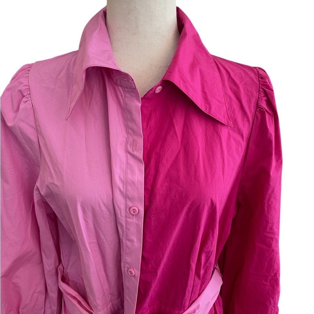 Christopher John Rogers x Target Two-Tone Pink Midi Shirt Dress New With Tags - Picture 4 of 16